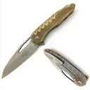 MICROTECH KNIVES SIGIL BRASS HANDLE STONEWASHED S/E 196-10BR - Microtech
