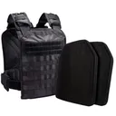 BULLET SAFE Tactical Plate Carrier w/ Two Level IV Plates | Black - Bulletsafe