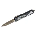 MICROTECH KNIVES Molon Labe Spartan Ultratech Auto OTF 3.46" Double Edge Dagger Blade | Black Handle - Microtech