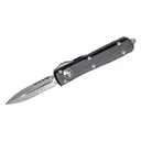 MICRO TECH KNIVES Ultratech AUTO OTF 3.46" Apocalyptic Double Combo Dagger Blade | Black Aluminum - Microtech