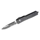 MICRO TECH KNIVES UTX-70 Tactical Auto OTF Knife 2.41" Drop Point Combo Blade - Black Handles - Microtech