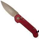 MICROTECH KNIVES Ludt Auto 3.375" Bronze Drop Point Standard Red - Microtech