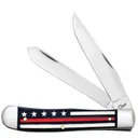 CASE KNIVES Stripes of Service-Ntrl Bone (Red) Mini Trapper - Case Knives
