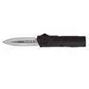 COBRATEC Lightweight AUTO OTF Knife 3.25" Drop Point Blade w/ Black Aluminum Handles - Cobratec