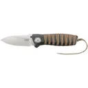 CRKT Parasclae Bushcraft Folding Knife 3.191" Drop Point Blade + Black GRN Handles w/ Paracord Wrap - Crkt