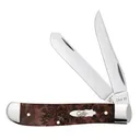 CASE KNIVES Smooth Brown Maple Burl Wood Mini Trapper - Case Knives