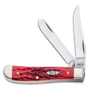 CASE KNIVES Dark Red Bone Mini Trapper 3.5" Closed Chrome Vandium Steel Blade - Case Knives