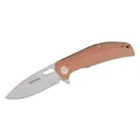 BOKER Magnum Toxicofera Flipper Knife 3.46" Drop Point Blade - Brown Micarta Handles - Boker