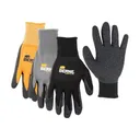 BERNE WORKWEAR Lightweight Dipped Gloves 3pk Black - Berne Workwear