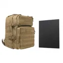 NCSTAR Assault Backpack w/ Level IIIA Ballistic Plate TAN - VSM Gun Cases