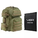 NCSTAR 2911 Backpack w/ 10"X12" Soft Panel - Green / Tan - Ncstar