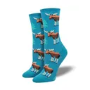 SOCKSMITH Moose And A Spruce Crew Sock - Teal - Socksmith