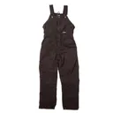 BERNE WORKWEAR Ladies Washed Insulated Bib Overall Dark Brn Short - Berne Workwear