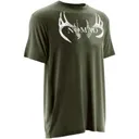 NOMAD CLOTHING Deer Antlers Tee Short Sleeve Heather Green - Nomad Clothing