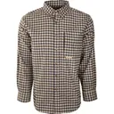 DRAKE Autumn Brushed Twill Shirt Navy Cream Plaid - Drake