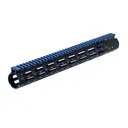 LEAPERS UTG PRO M-LOK AR15 15" Super Slim Rail, Blk & Blue - Leapers