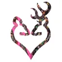 BROWNING Buck Heart Decal Camo/Pink Vinyl Sticker 6" - Browning