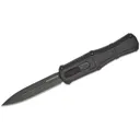 BENCHMADE Claymore Auto OTF Knife 3.89" Smoke Gray Double Edge Dagger Blade | Black Grivory Handles - Benchmade