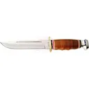 KA-BAR Marine Hunter-Stacked Leather Handle Straight Edge - Ka-Bar
