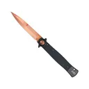 COBRATEC Stiletto Button Lock Black G10 Rose Gold Blade - Cobratec