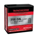 WINCHESTER Reloading Bullets 38 Caliber, .356" 130gr Full Metal Jacket Bullets | 100 Count - Winchester