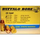 BUFFALO BORE 45 GAP 185Gr FMJ-FN (1100FPS/ME 497 ft lbs) 20rd - Buffalo Bore