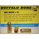 BUFFALO BORE 380 ACP 95Gr JHP (1125FPS/ME 267 ft lbs) 20rd - Buffalo Bore