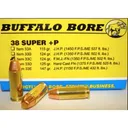 BUFFALO BORE 38 Super +P 124Gr FMJ-FN (1350FPS/ME 502 ft) 20rd - Buffalo Bore