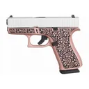 GLOCK G43X 9mm 3.4" 10rd Pistol - Rose Engraving / Silver - Glock