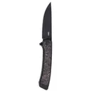 CRKT Q Compact Liner Lock Folding EDC Pocket Knife - Black w/ Carbon Fiber Inlay Handle - Crkt