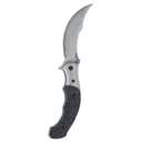 CRKT Ritual Compact Liner Lock Folding EDC Pocket Knife - Black & Blue w/ Damascus Bolster Handle - Crkt