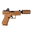 B&T USA Hush Puppy G43X 9mm 3.92" 10rd w/ Holosun 407K & Model 2 Suppressor - FDE - B&T