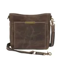 GUN TOTE'N MAMAS Buffalo Leather Slim Crossbody Bag, RFID - Caramel - Gun Tote'n Mamas