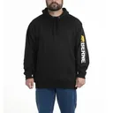 BERNE WORKWEAR Signature Sleeve Hooded Pullover Fleece Black - Berne Workwear
