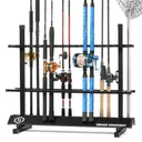 SAVIOR EQUIPMENT Fishing Rod Rack Hold Up To 36 Rod Obsidian Black - Savior Equipment