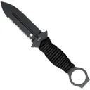 COBRATEC Ringed Claymore Dagger 1 Side Serrated Black - Cobratec