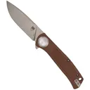 COBRATEC EDC Scout Drop Point Grivory Button Lock Mocha - Cobratec