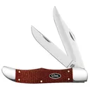 CASE KNIVES Dark Red Burlap Folding Hunter - Case Knives