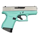GLOCK G43 9mm 3.41" 6rd Pistol - Silver | Robins Egg Blue - Glock