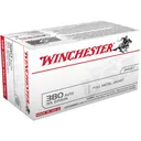 WINCHESTER USA 380 ACP 95 gr Full Metal Jacket Flat Nose Ammunition | 100 Rounds - Winchester