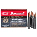 BARNAUL AMMO 30-06 168Gr FMJ Brass Coated Steel Case 20rd - Barnaul