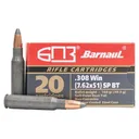 BARNAUL AMMO 308 Win 168Gr SPBT Polycoated Steel Case 20rd - Barnaul