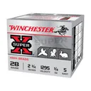 WINCHESTER SuperX 28 Gauge 2-3/4" 3/4oz #5 High Brass Shotgun Ammunition | 250 Round Case - Winchester