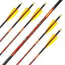BLACK EAGLE ARCHERY Outlaw Feather Fletched Arrows - .005" 6 Pack - 400 Spine - Black Eagle Arrows