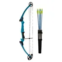 GENESIS ARCHERY Left Hand Youth Compound Bow Kit | Teal - Genesis Archery