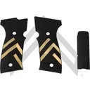 P320 AXG LEGION LOK GRIP PANEL SET, BRASS GRIDLOK - BLACK - Sig Sauer