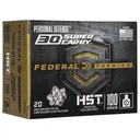 Federal Personal Defense HST Handgun Ammunition .30 Super Carry 100 gr JHP 1250 fps 20/ct - Federal