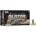 CCI Blazer Brass Handgun Ammunition 9mm Luger 115 gr. FMJ 1145 fps 50/ct - Cci