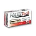 MaxxTech Handgun Ammunition 9mm Luger 115 gr FMJ 1150 fps 500/ct (10 Boxes 50/ct) - Tulammo