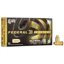 Federal Premium Gold Medal Handgun Ammunition .45 ACP 185gr FMJ 770 fps 50/ct - Federal